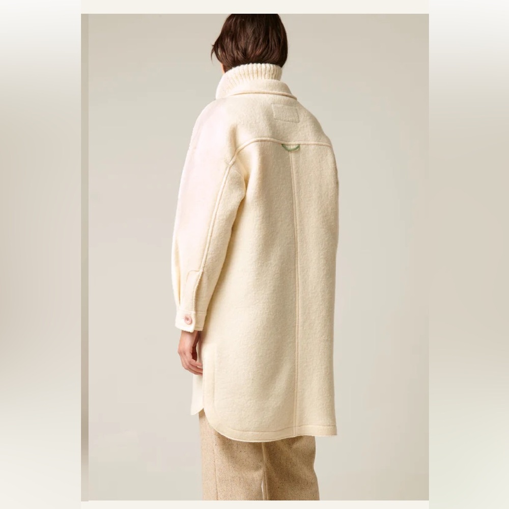 100% Boiled Wool Ellie Mae Nico Jacket Canadian Made Cream Shacket - Picture 6 of 12
